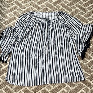 Studio West By The Beach Medium Blue and white bathing suit coverup